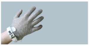 Metallkaitsekinnas LRT 50, XS, rohelise tekstiil randmepaelaga